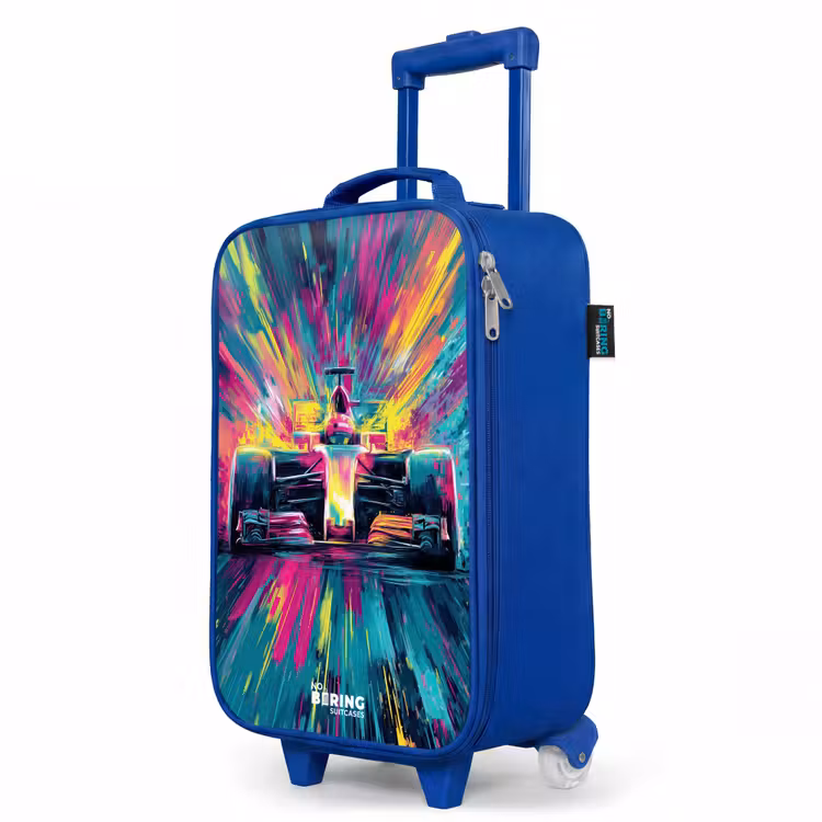Raceauto - Explosie - Kleurrijk - Abstract Kinderkoffer - Blauw klein -productfoto_schuin