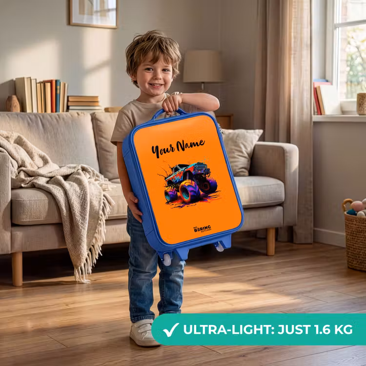 Rainbow Wheels Kinderkoffer - Blauw klein -sfeer2_EN
