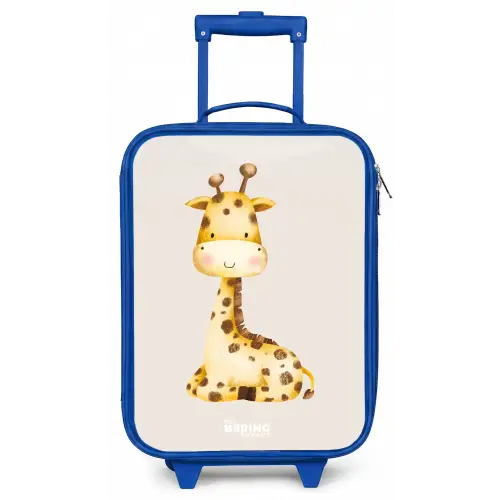 Liggende giraffe illustratie op beige achtergrond Kinderkoffer - Blauw klein -zz3dotto
