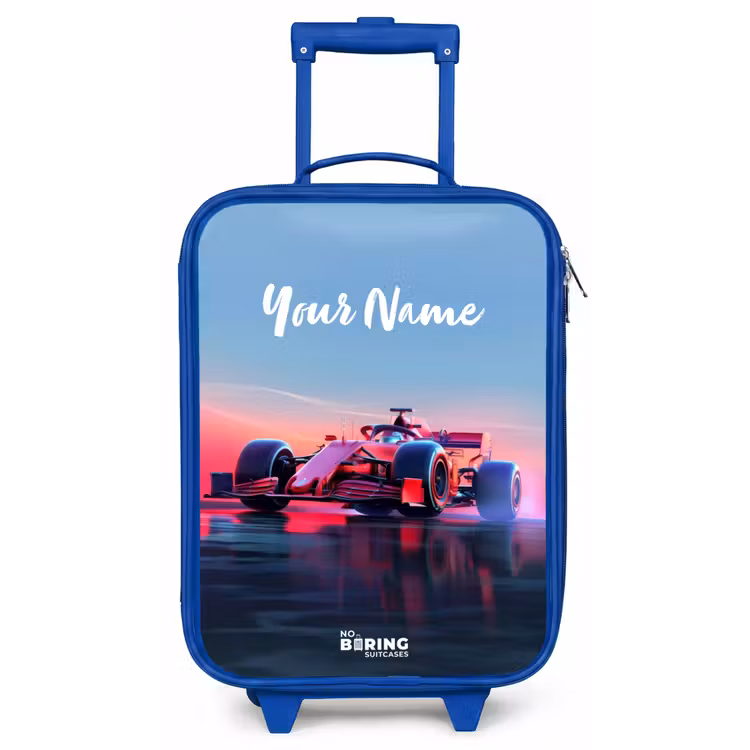 Rode racer Kinderkoffer - Blauw klein -zz3dotto