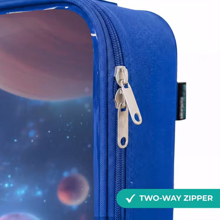 Rood Ruimtewezen in Kosmische Dans Kinderkoffer - Blauw klein -rits_EN
