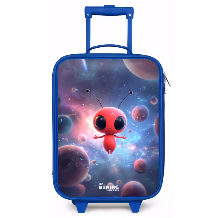 Rood Ruimtewezen in Kosmische Dans Kinderkoffer - Blauw klein -zz3dotto