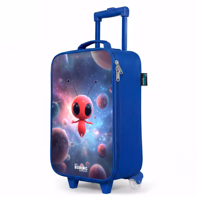 Rood Ruimtewezen in Kosmische Dans Kinderkoffer - Blauw klein -productfoto_schuin
