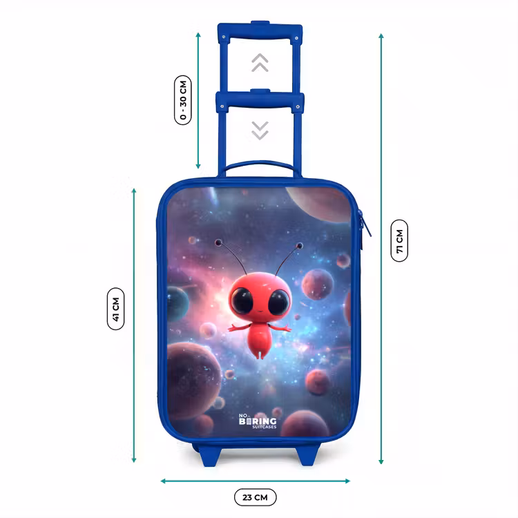 Rood Ruimtewezen in Kosmische Dans Kinderkoffer - Blauw klein -productfoto_formaten