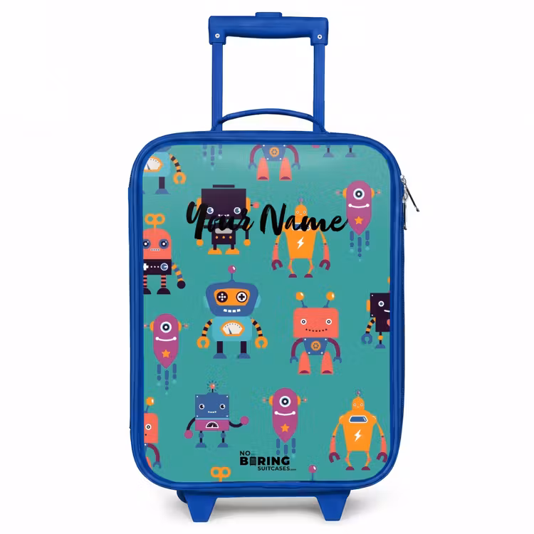 Robo rave Kinderkoffer - Blauw klein -3d