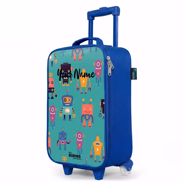 Robo rave Kinderkoffer - Blauw klein -productfoto_schuin