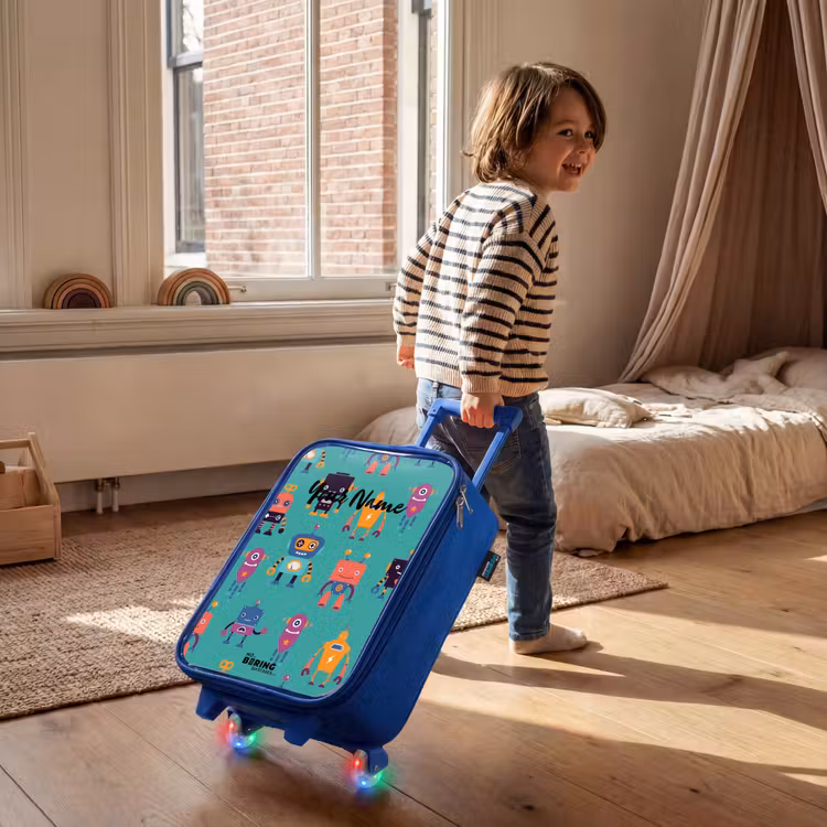 Robo rave Kinderkoffer - Blauw klein -sfeer1