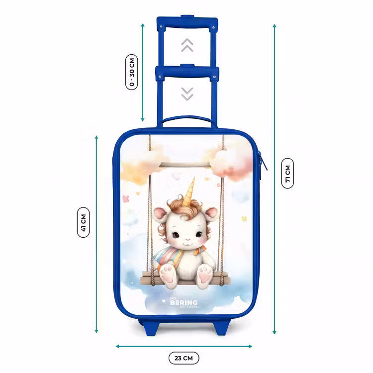 Schommelende baby eenhoorn Kinderkoffer - Blauw klein -productfoto_formaten