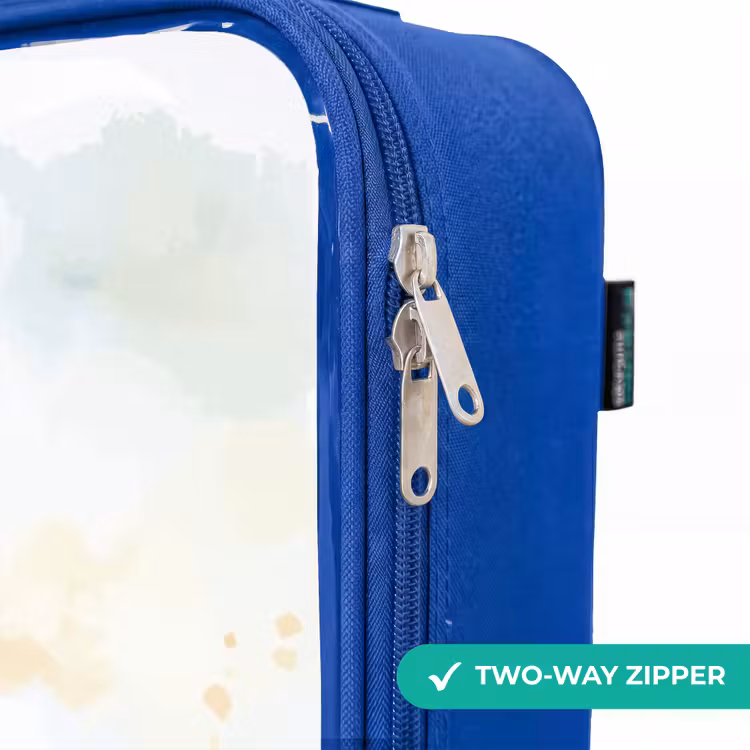 Schommelend aapje van waterverf Kinderkoffer - Blauw klein -rits_EN