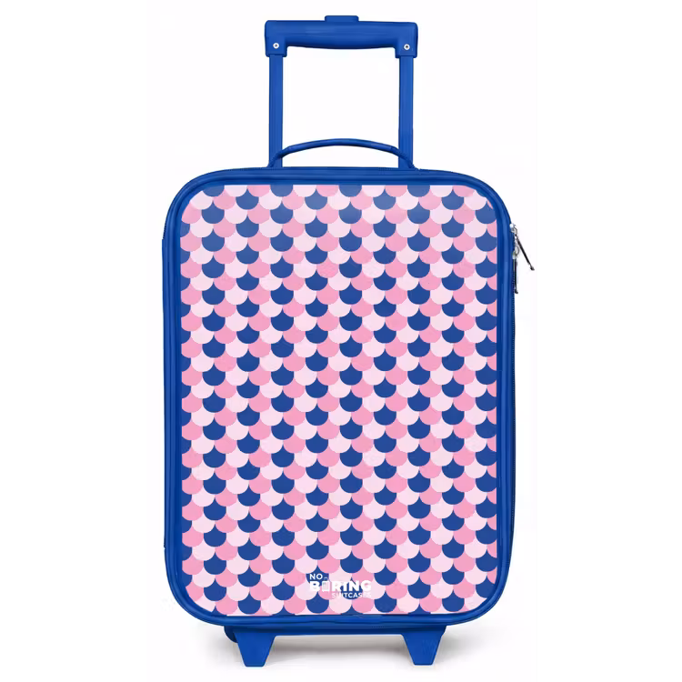 Schubben - Patroon - Blauw - Roze Kinderkoffer - Blauw klein -zz3dotto