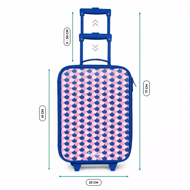 Schubben - Patroon - Blauw - Roze Kinderkoffer - Blauw klein -productfoto_formaten