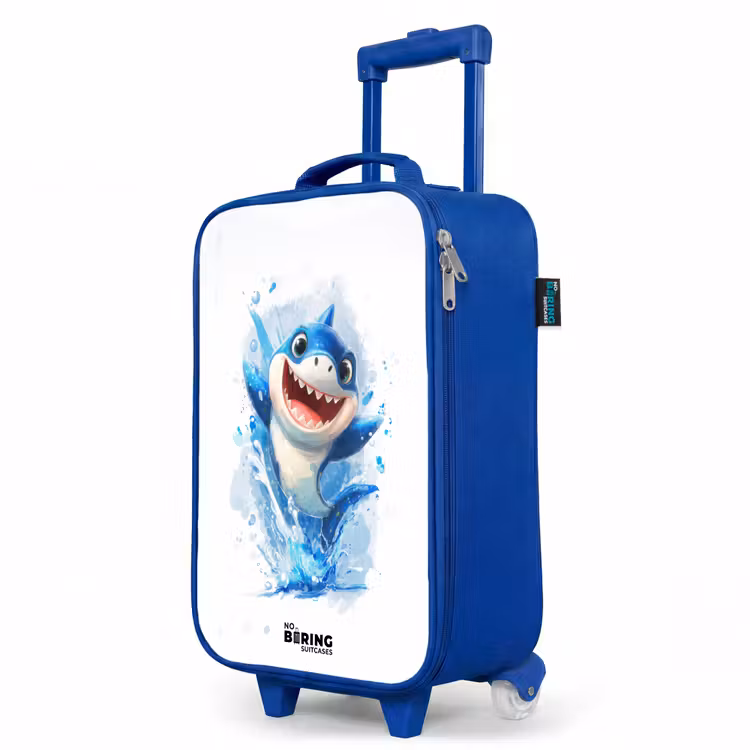 Haai - Tanden - Water Kinderkoffer - Blauw klein -productfoto_schuin