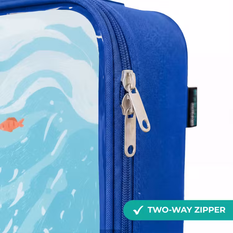 Haai - Water - Zee Kinderkoffer - Blauw klein -rits_EN