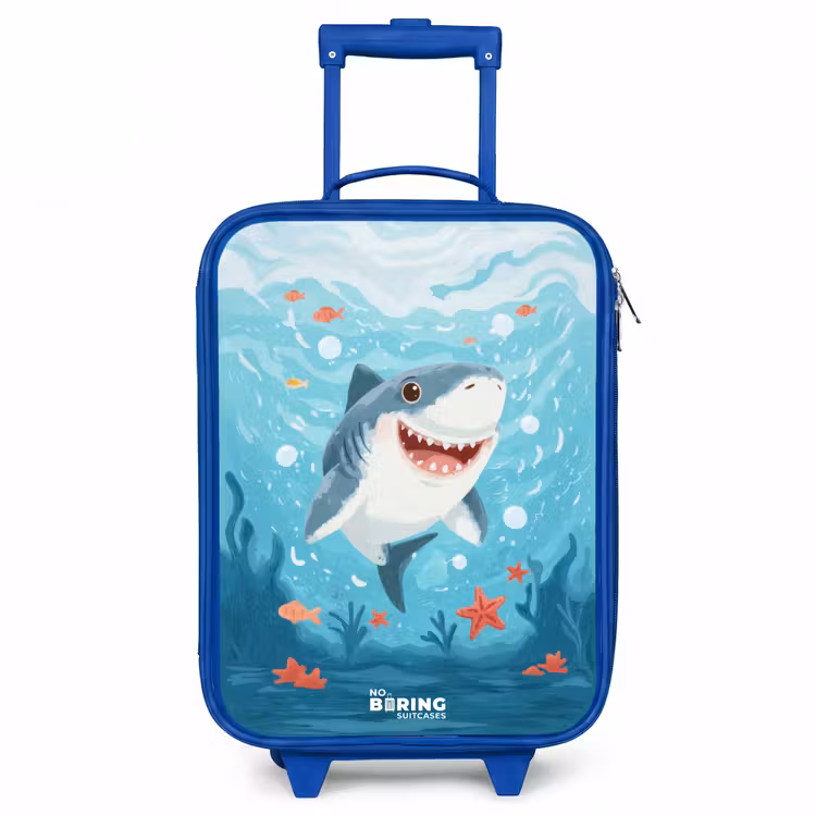 Haai - Water - Zee Kinderkoffer - Blauw klein -3d