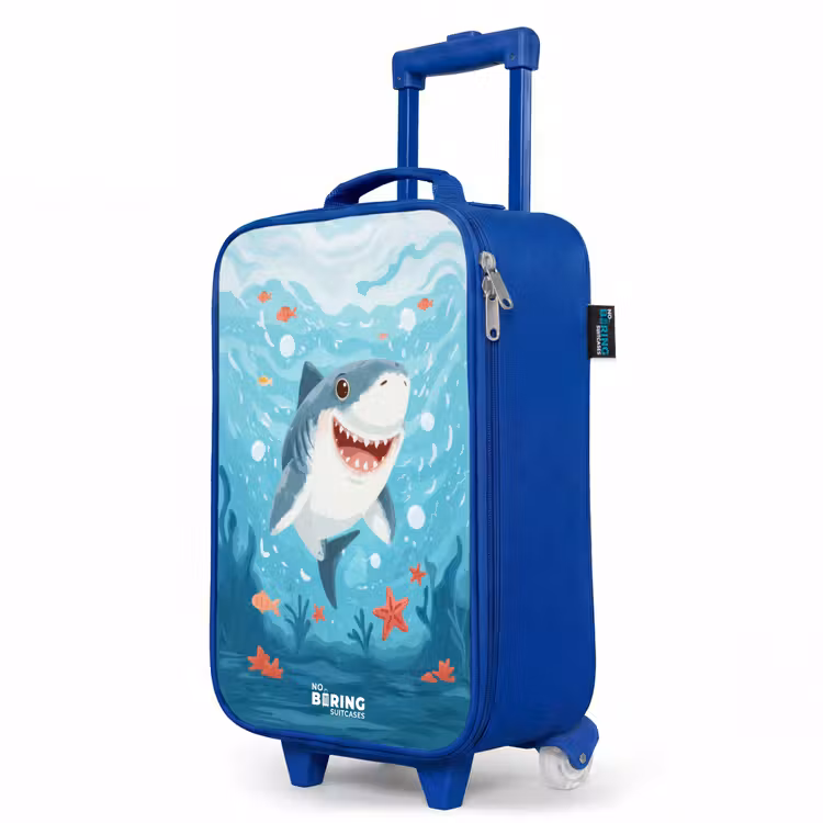 Haai - Water - Zee Kinderkoffer - Blauw klein -productfoto_schuin