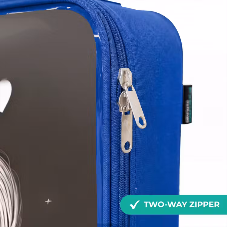 Verlegen prinses met bloem Kinderkoffer - Blauw klein -rits_EN