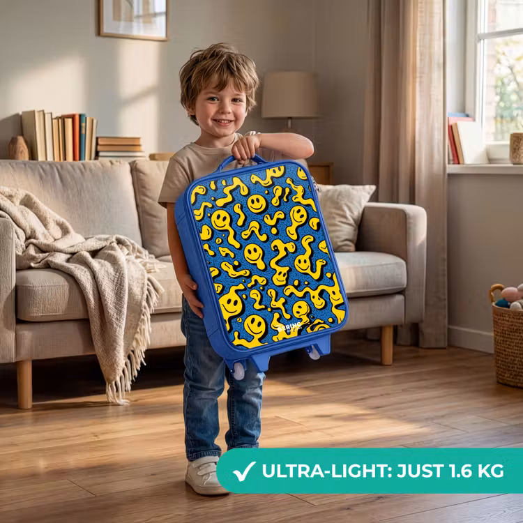Smiley - Blauw - Geel Kinderkoffer - Blauw klein -sfeer2_EN