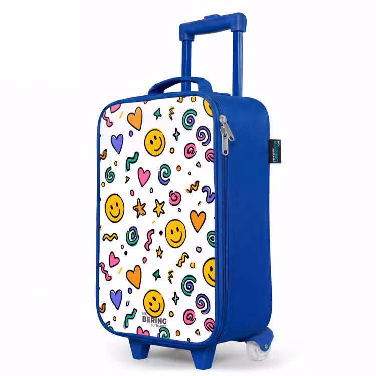 Smiley - Hartje - Ster Kinderkoffer - Blauw klein -productfoto_schuin