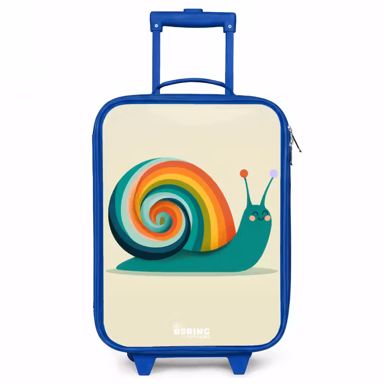 Slak - Regenboog - Kleurrijk Kinderkoffer - Blauw klein -3d