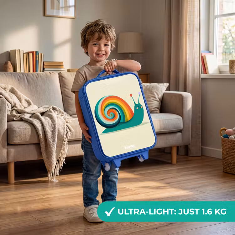 Slak - Regenboog - Kleurrijk Kinderkoffer - Blauw klein -sfeer2_EN