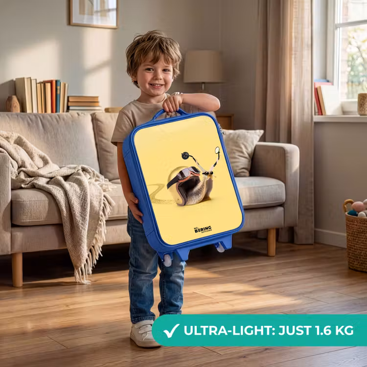 Slak met motorhelm Kinderkoffer - Blauw klein -sfeer2_EN