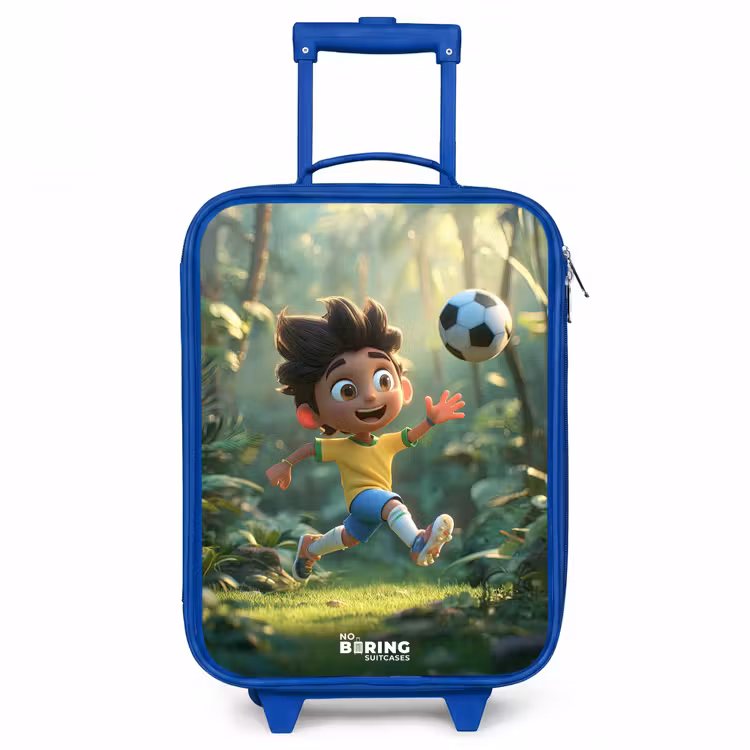 Voetbal - Jongen - Bos Kinderkoffer - Blauw klein -3d