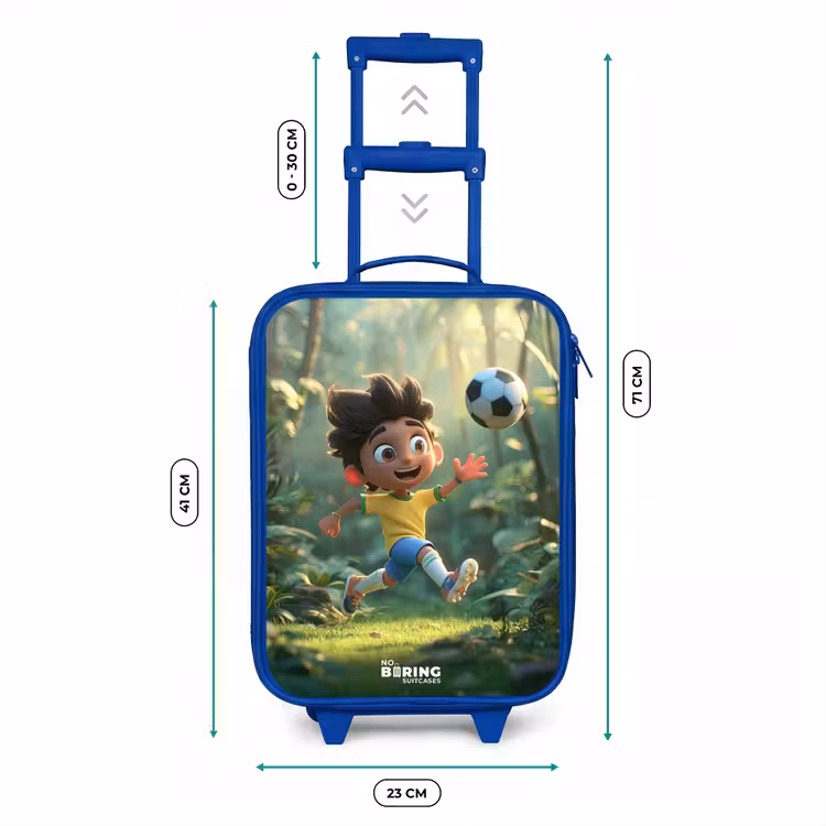 Voetbal - Jongen - Bos Kinderkoffer - Blauw klein -productfoto_formaten
