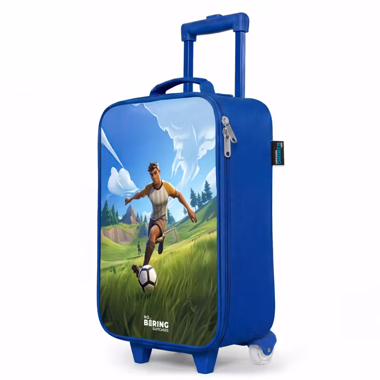 Voetbal - Jongen - Goal - Voetbaltenue Kinderkoffer - Blauw klein -productfoto_schuin