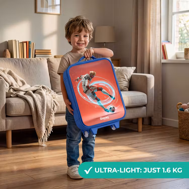 Voetbal - Jongen - Rood - Lichtcirkel Kinderkoffer - Blauw klein -sfeer2_EN