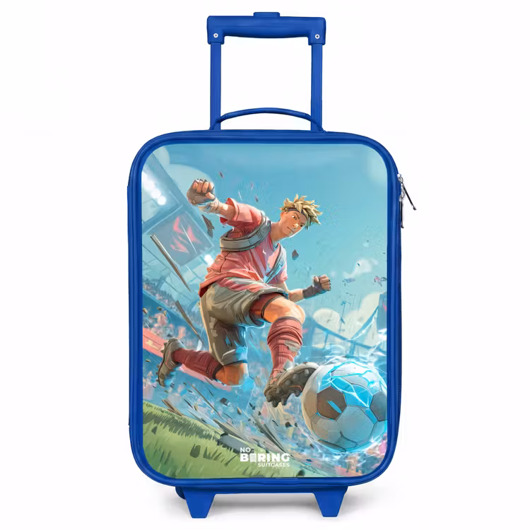 Voetbal - Jongen - Stadion - Elektrisch Kinderkoffer - Blauw klein -3d