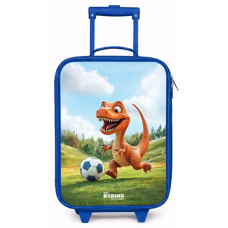 Voetbal - Dino - Sport Kinderkoffer - Blauw klein -zz3dotto