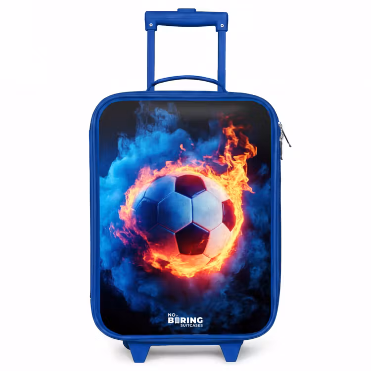 Voetbal in vuur en ijs Kinderkoffer - Blauw klein -3d