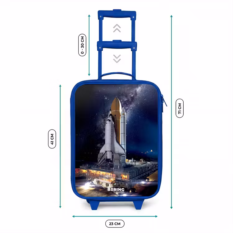 Spaceshuttle die kan opstijgen Kinderkoffer - Blauw klein -productfoto_formaten