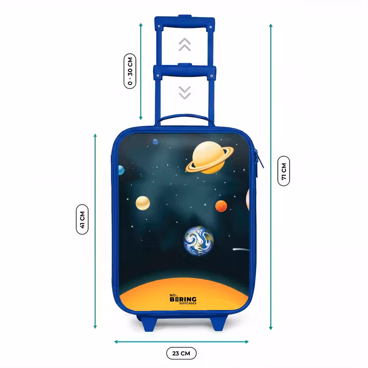 Ruimte met planeten Kinderkoffer - Blauw klein -productfoto_formaten