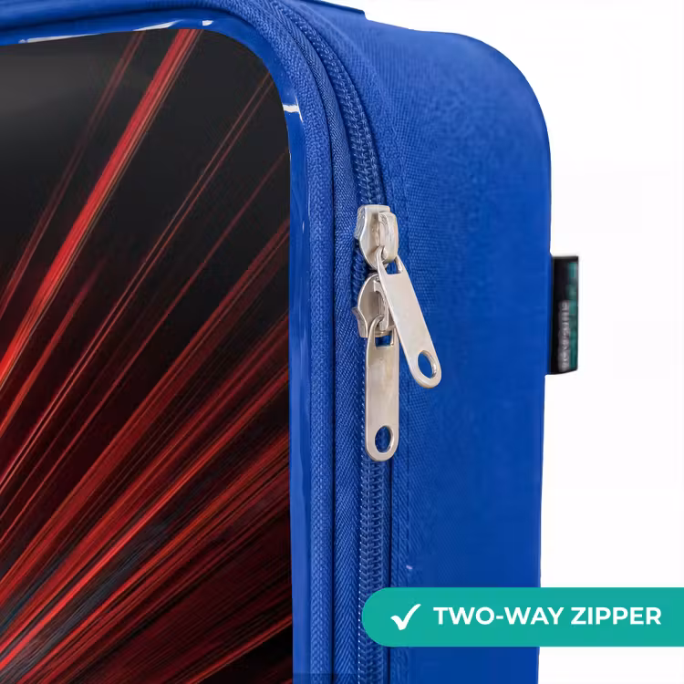 Sportwagen - Lichtstralen - Neon - Blauw Kinderkoffer - Blauw klein -rits_EN