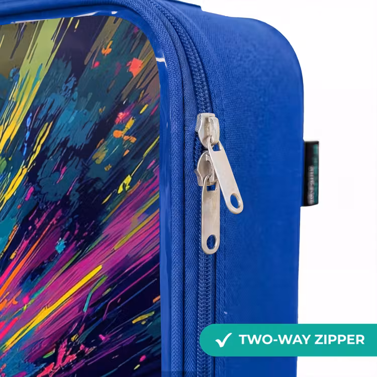 Sportwagen - Explosie - Kleurrijk - Verfstrepen Kinderkoffer - Blauw klein -rits_EN
