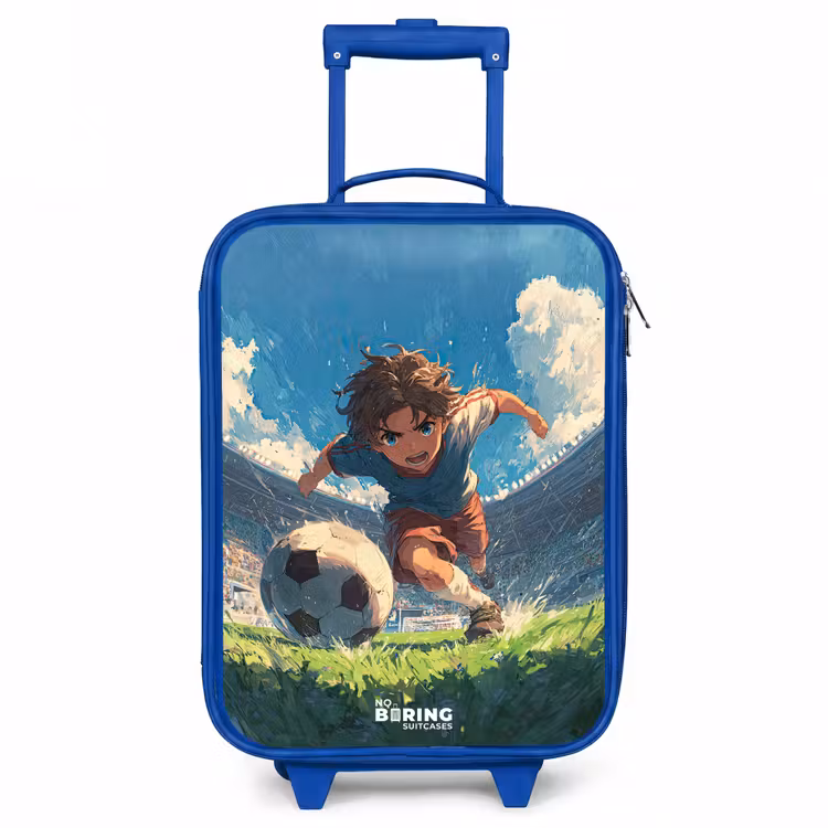 Stadion - Voetbal - Jongen Kinderkoffer - Blauw klein -3d