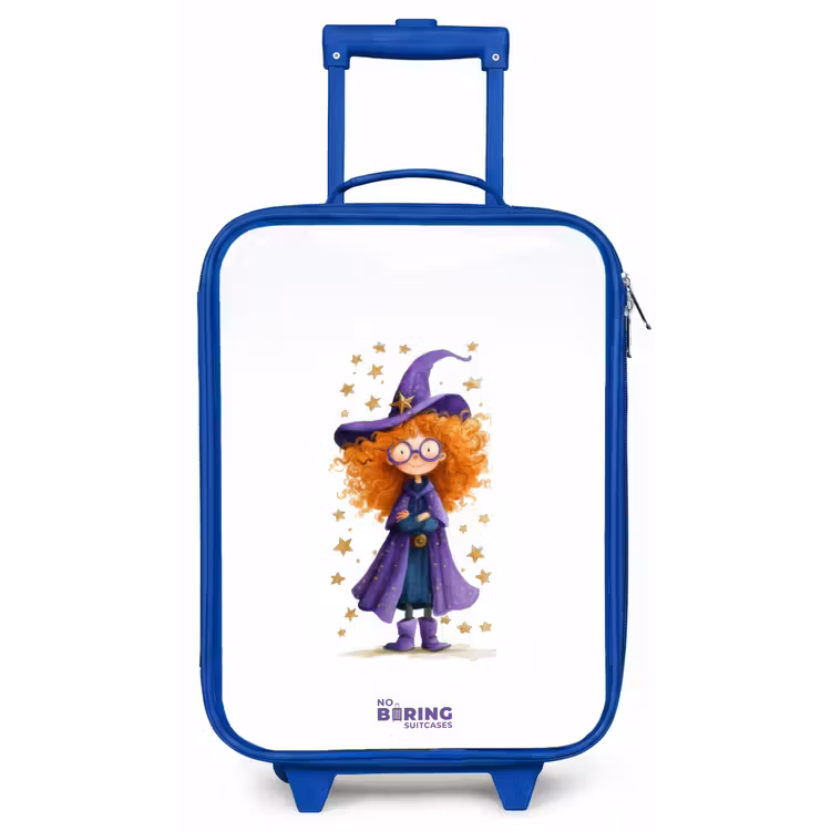 Sterrenmagie met krullen Kinderkoffer - Blauw klein -zz3dotto