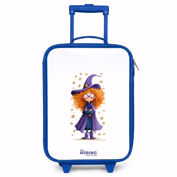 Sterrenmagie met krullen Kinderkoffer - Blauw klein -3d