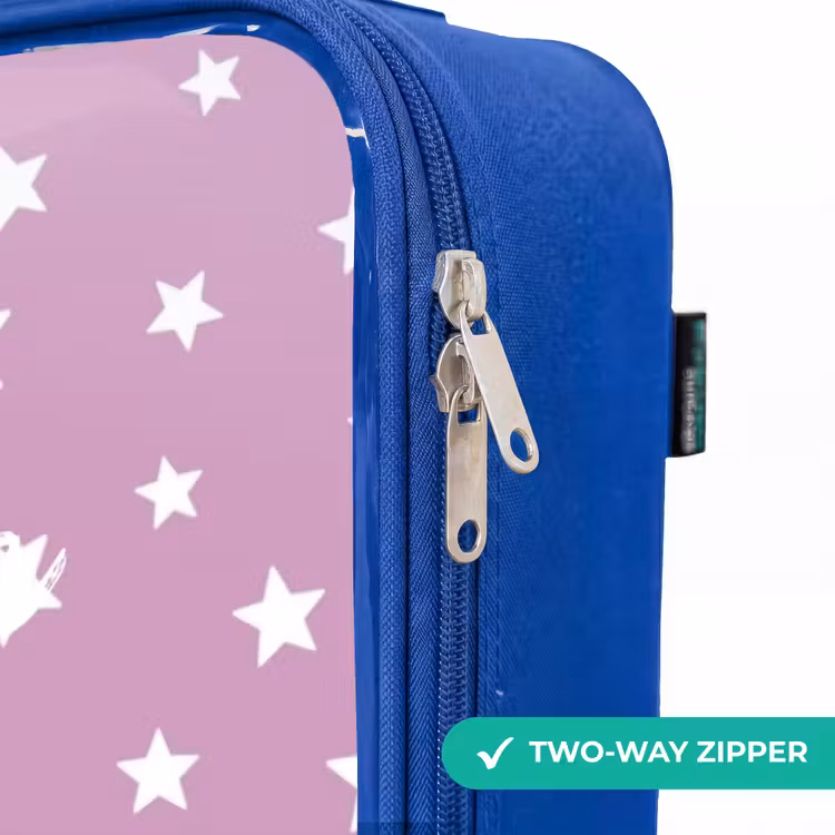 Sterrenstof Kinderkoffer - Blauw klein -rits_EN