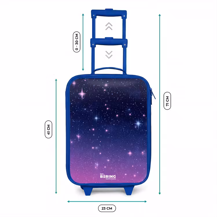 Sterren - Galaxy - Blauw - Roze Kinderkoffer - Blauw klein -productfoto_formaten