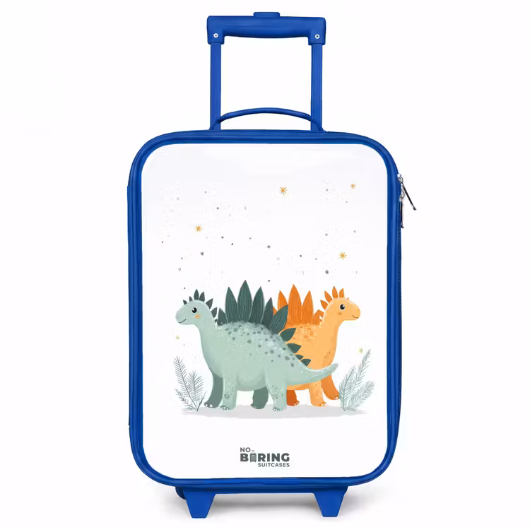 Stegosaurusduo onder sterrenregen Kinderkoffer - Blauw klein -3d