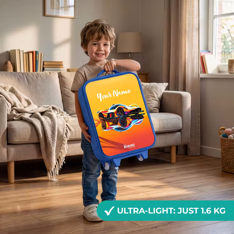 Sunbeam sprinter Kinderkoffer - Blauw klein -sfeer2_EN