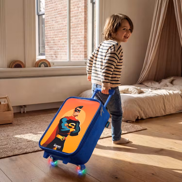 Sunny superhero Kinderkoffer - Blauw klein -sfeer1