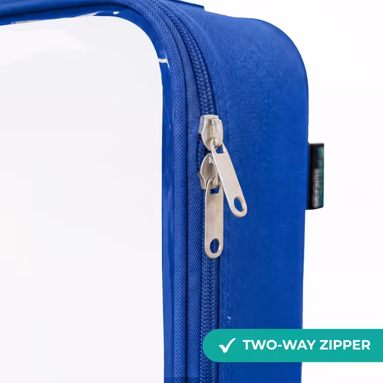 Lief eendje met blauwe ogen en waterspetters Kinderkoffer - Blauw klein -rits_EN
