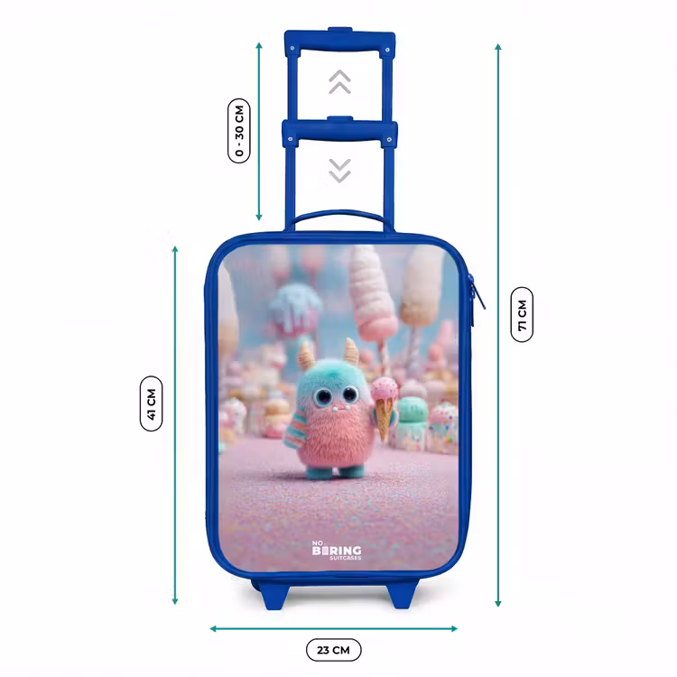 Zoet Monstersnoep Avontuur Kinderkoffer - Blauw klein -productfoto_formaten