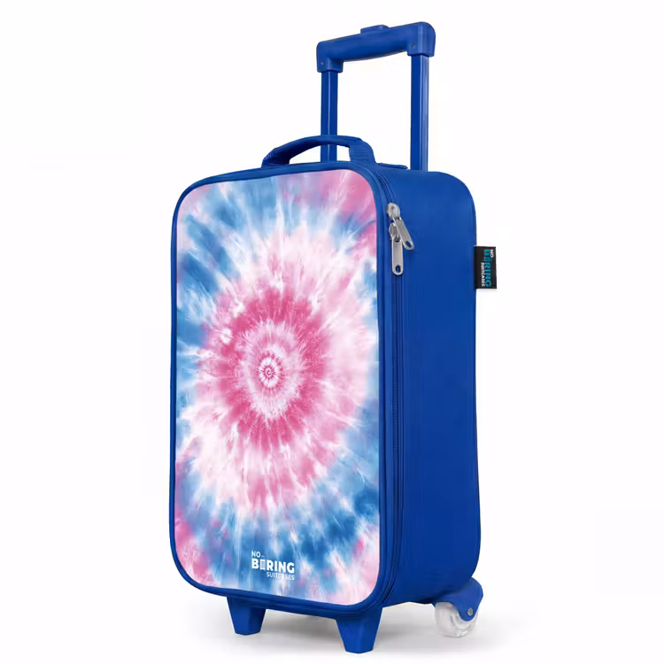 Tie dye - Abstract - Blauw - Roze Kinderkoffer - Blauw klein -productfoto_schuin