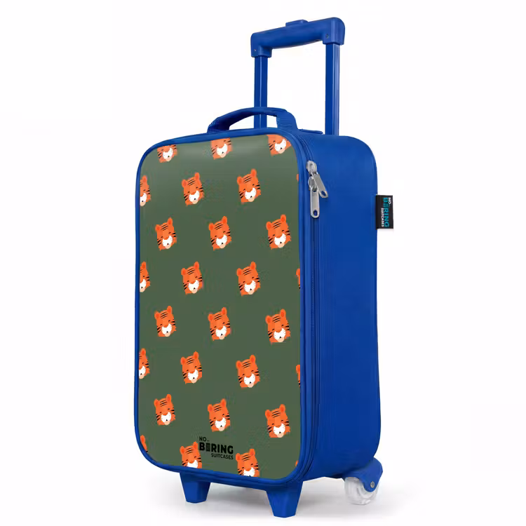 Tijger turbulentie Kinderkoffer - Blauw klein -productfoto_schuin