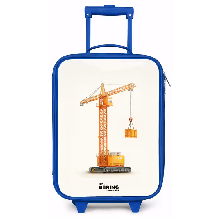 Torenkraan - Getekend - Oranje Kinderkoffer - Blauw klein -zz3dotto