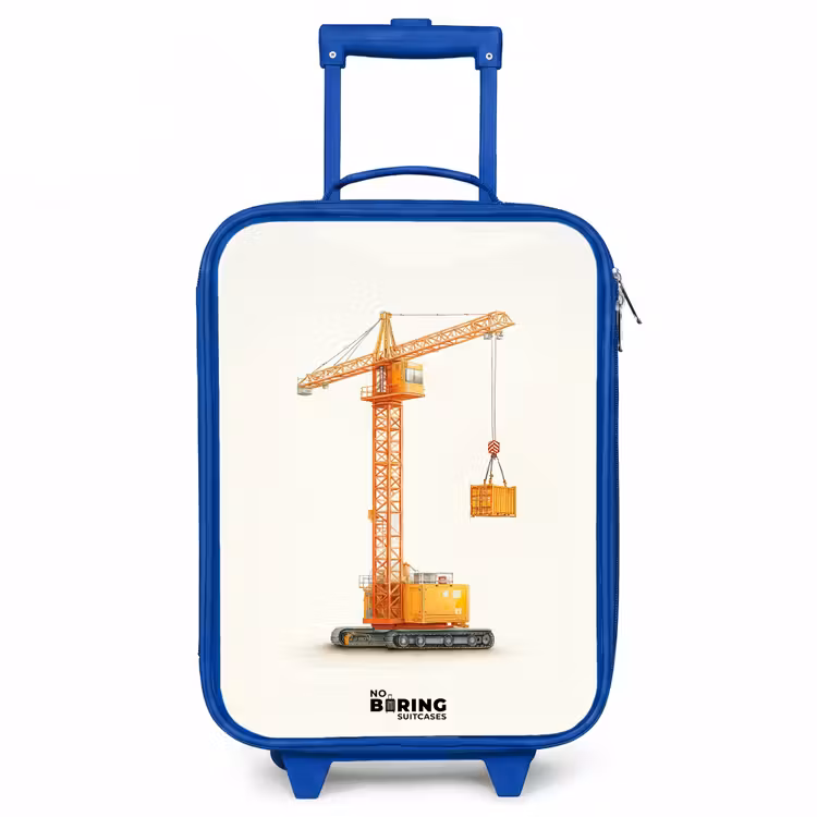 Torenkraan - Getekend - Oranje Kinderkoffer - Blauw klein -3d